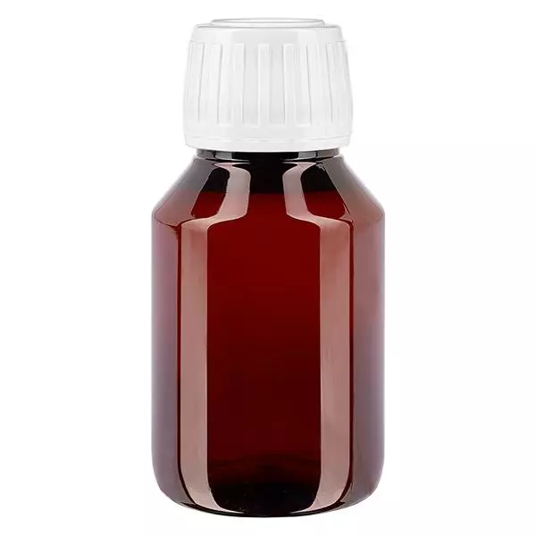 Frasco PET 50ml com tampa inviolável branca standard Frasco PET 50ml com tampa inviolável branca standard