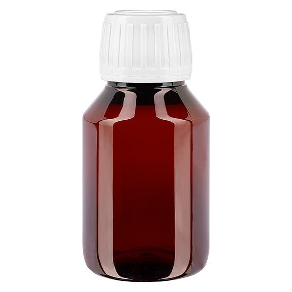 Frasco PET 50ml com tampa inviolável branca standard Frasco PET 50ml com tampa inviolável branca standard