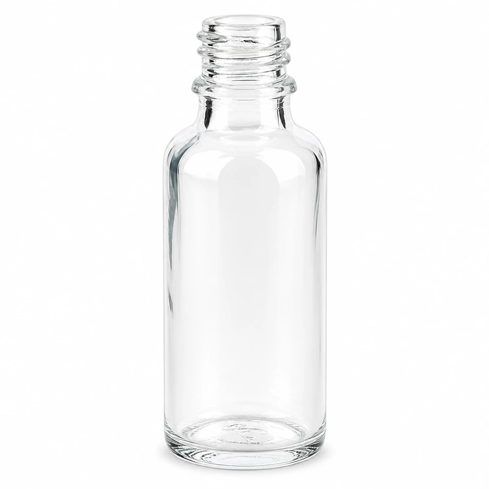 Frasco farmacêutico transparente ApoGlas de 30 ml em vidro de alta qualidade para medicamentos e tinturas