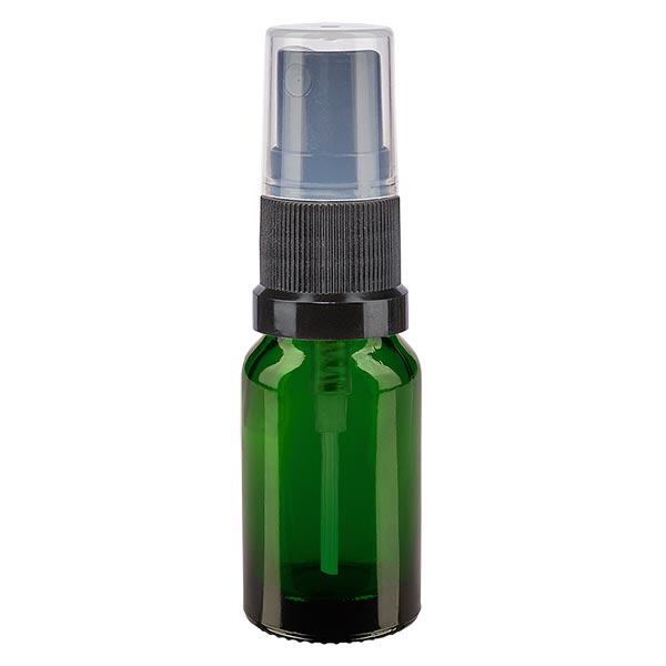 Frasco de farmácia verde 10ml spray top preto