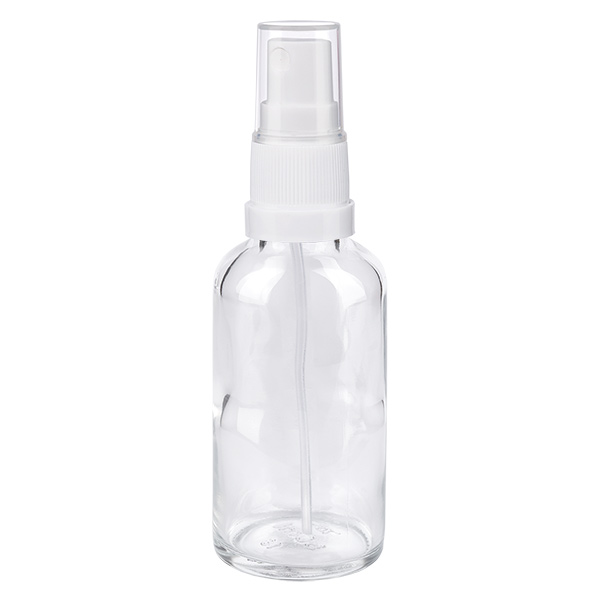 Frasco spray de 30 ml branco/tampa padrão transparente ClearLine UT18/30