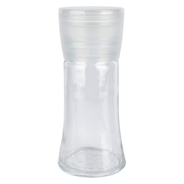 Frasco para especiarias em vidro transparente, 95 ml, com moinho em cerâmica transparente Frasco para especiarias em vidro transparente, 95 ml, com moinho em cerâmica transparente