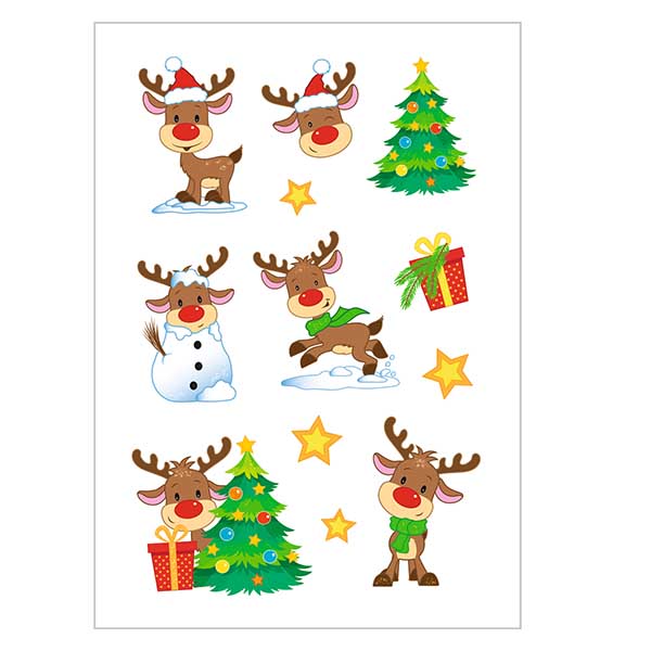 Autocolantes "Rudolph" (24 autocolantes com purpurina) Autocolantes "Rudolph" (24 autocolantes com purpurina)
