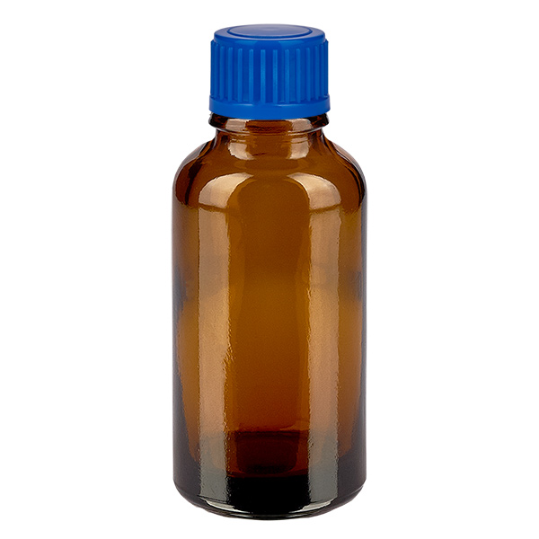 Frasco de 30 ml com tampa de rosca de 11 mm azul Standard BrownLine UT18/30