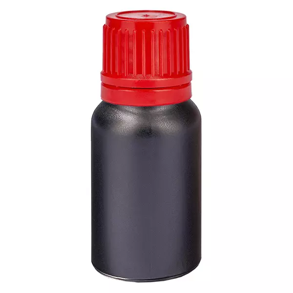 Frasco de 10 ml com tampa de rosca de 11 mm vermelha com fecho inviolável BlackLine UT18/10 Frasco de 10 ml com tampa de rosca de 11 mm vermelha com fecho inviolável BlackLine UT18/10