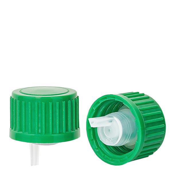 Fecho de conta-gotas 0.8mm verde 18mm standard Fecho de conta-gotas 0.8mm verde 18mm standard