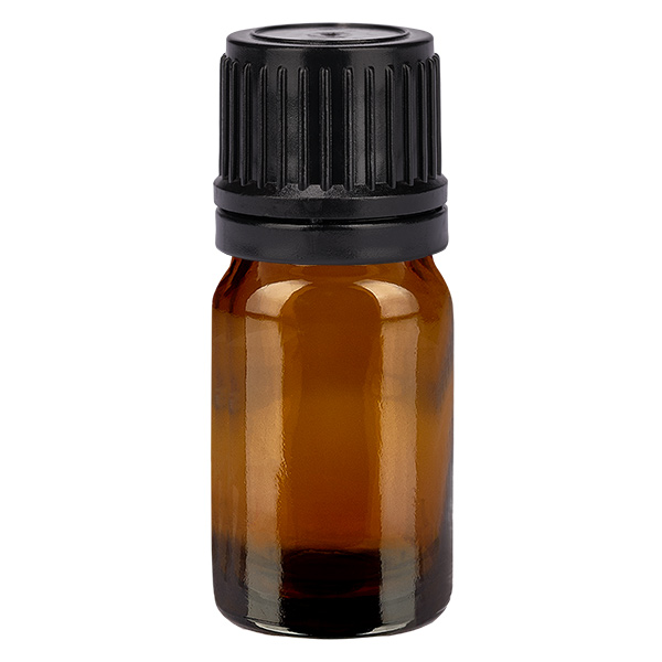 Frasco de 5 ml com 11 mm de tampa de rosca preta inviolável BrownLine UT18/5