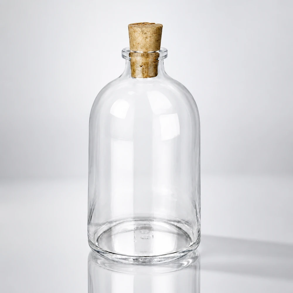 Frasco de vidro transparente 100ml com rolha 11/14mm Vintage Glasflasche 100ml mit Korkstopfen 11/14mm für Deko und Aufbewahrung