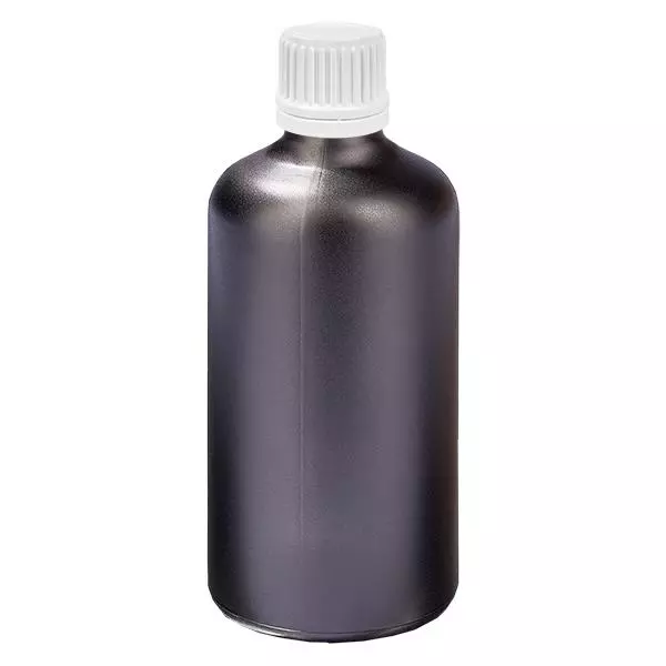 Frasco conta-gotas de 100ml 0,7mm branco com tampa inviolável BlackLine UT18/100 Frasco conta-gotas de 100ml 0,7mm branco com tampa inviolável BlackLine UT18/100