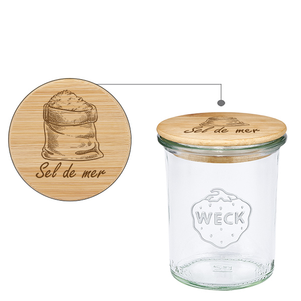 Cobertura em madeira "Sel de mer" com verniz WECK plongeant 160ml Cobertura em madeira "Sel de mer" com verniz WECK plongeant 160ml