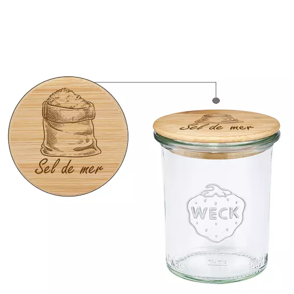 Cobertura em madeira "Sel de mer" com verniz WECK plongeant 160ml Cobertura em madeira "Sel de mer" com verniz WECK plongeant 160ml