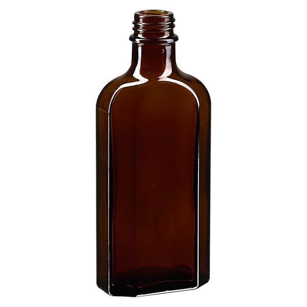 Frasco Meplat de 125 ml castanho DIN22 Frasco Meplat de 125 ml castanho DIN22