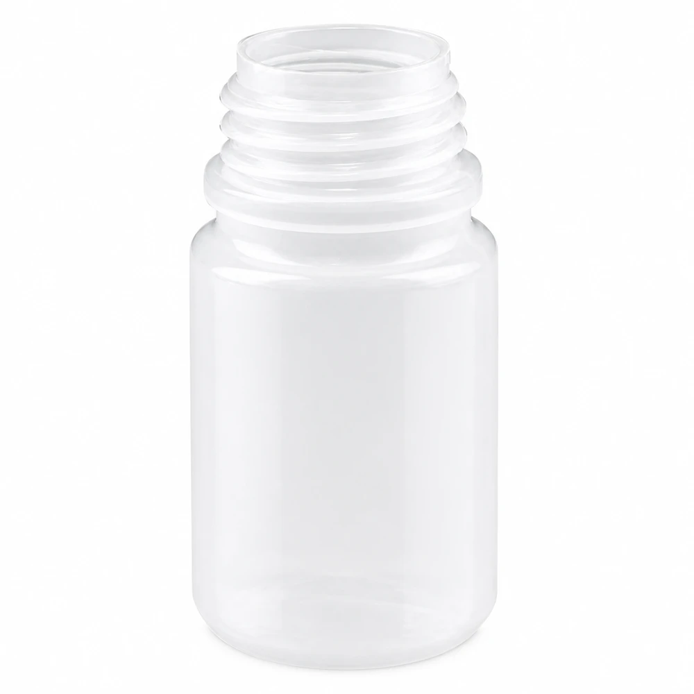 Frasco de laboratório de 50 ml, de boca larga, em plástico branco, sem tampa, para laboratório e investigação