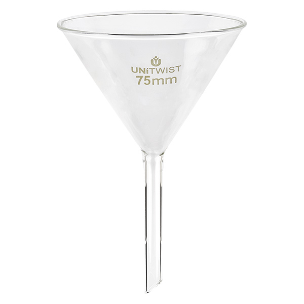 Funil de vidro ø75mm borosilicato UNiTWIST Funil de vidro ø75mm borosilicato UNiTWIST