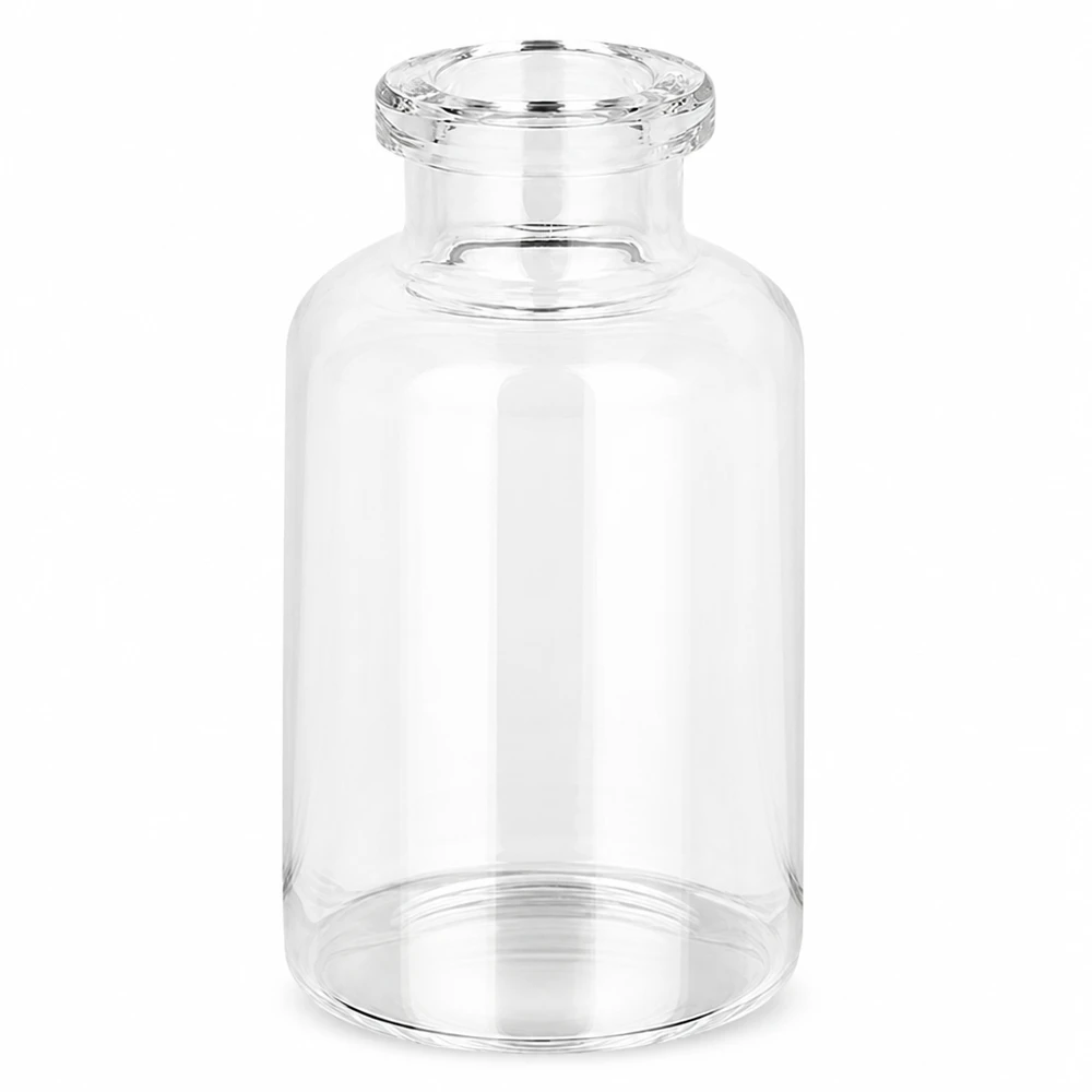 Frasco de injeção de vidro transparente 20ml Pharmazeutische Klarglasflasche 20ml für Injektionspräparate mit typischer Vialdosierform