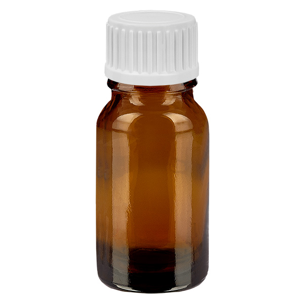 Frasco de 10ml (globule) 3mm anel de vazamento branco fecho standard CastanhoL. UT18/10