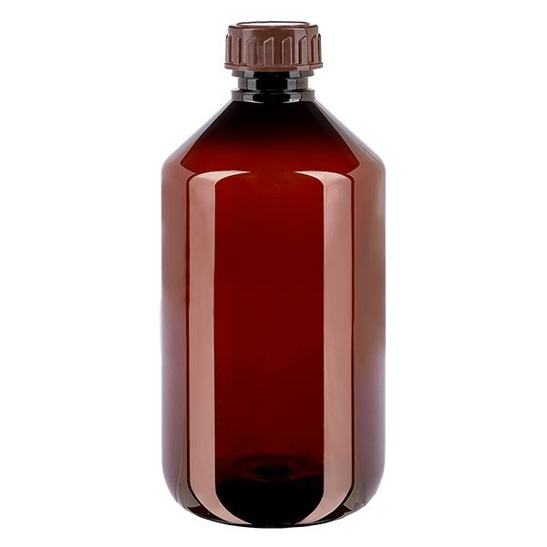 Frasco PET 500ml com tampa castanha standard Frasco PET 500ml com tampa castanha standard