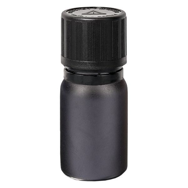 Frasco conta-gotas de 5ml Tampa inviolável preta de 1mm Fecho de segurança para crianças Símbolo de aviso cego BlackLine UT18/5
