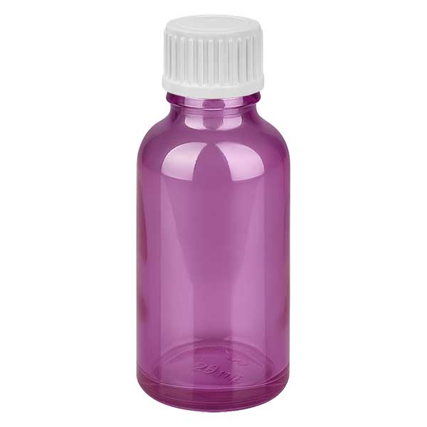 Frasco de 30 ml (glóbulo). Anel de enchimento de 3 mm branco Standard PurpleLine. UT18/30