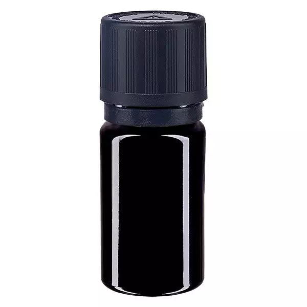 Frasco de farmácia violeta 5ml tampa conta-gotas anel de vazamento 1mm preto fecho de segurança para crianças símbolo de aviso cego fecho inviolável Frasco de farmácia violeta 5ml tampa conta-gotas anel de vazamento 1mm preto fecho de segurança para crianças símbolo de aviso cego fecho inviolável