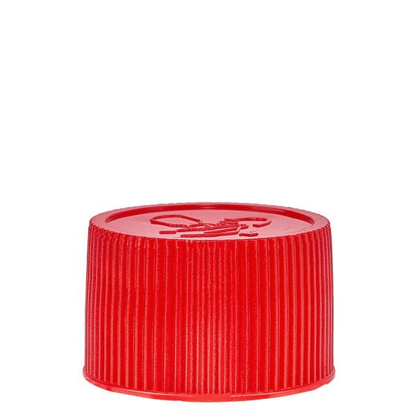 Tampa de rosca em polipropileno vermelho ND 25 resistente a crianças Tampa de rosca em polipropileno vermelho ND 25 resistente a crianças