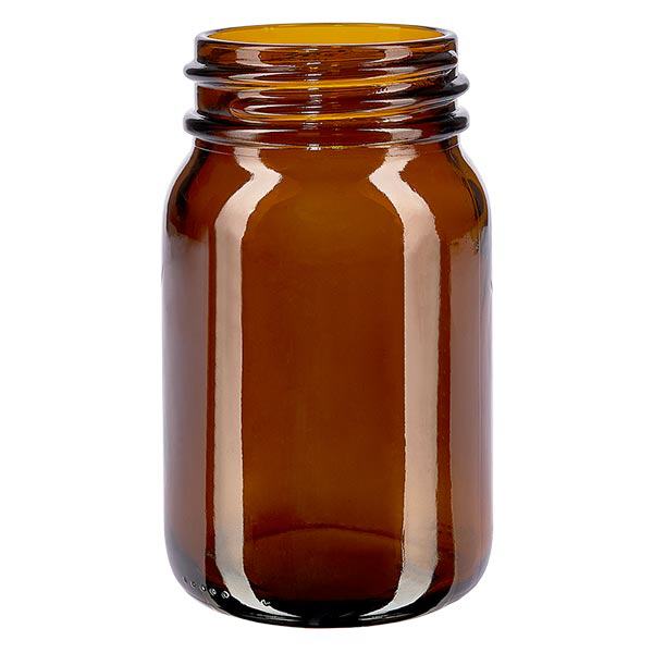 Frasco de 200ml com gargalo largo em vidro âmbar