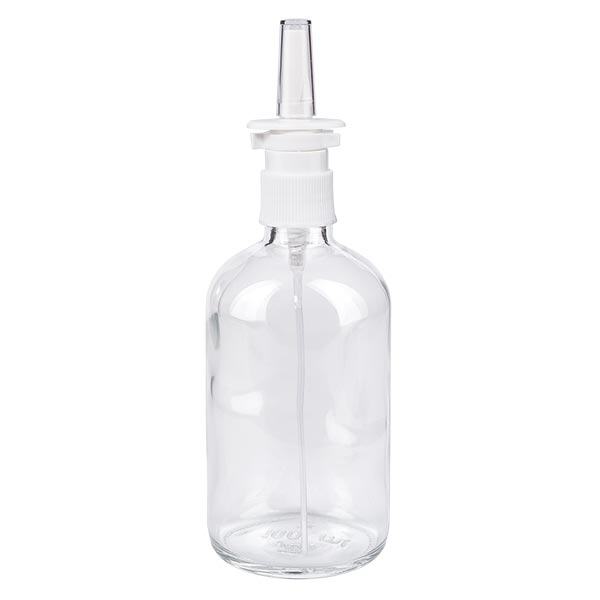 Frasco de farmácia transparente 100ml spray nasal branco standard Frasco de farmácia transparente 100ml spray nasal branco standard