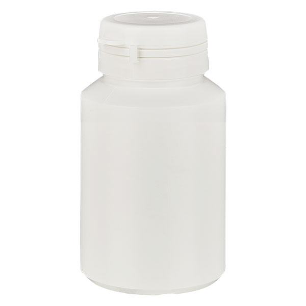 Caixa de cápsulas de 60 ml branca com fecho inviolável Jaycap branco Caixa de cápsulas de 60 ml branca com fecho inviolável Jaycap branco