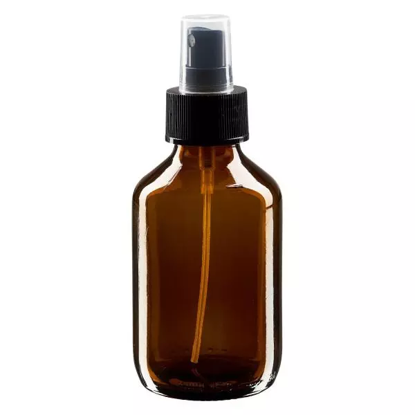 Frasco para medicamentos de 150 ml castanho, com bomba atomizadora preta ApoGlas Frasco para medicamentos de 150 ml castanho, com bomba atomizadora preta ApoGlas