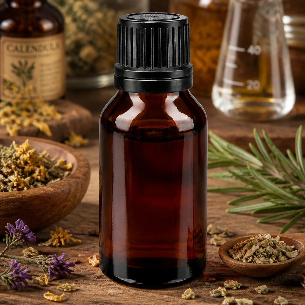 Frasco de farmácia com proteção UV, 15 ml, de vidro castanho com tampa de rosca, entre o alecrim e as ervas medicinais