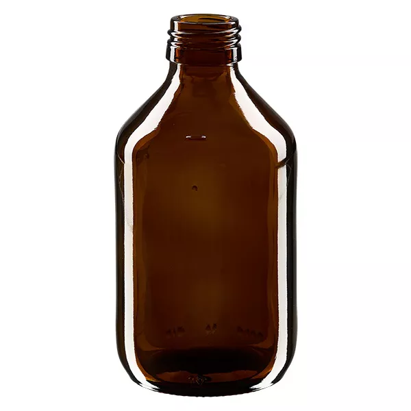 Frasco para medicamentos de 250ml castanho, sem fecho PP28 ApoGlas Frasco para medicamentos de 250ml castanho, sem fecho PP28 ApoGlas
