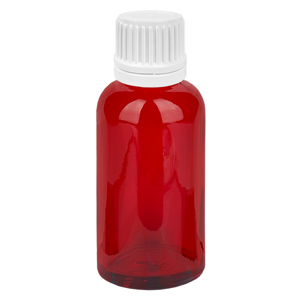 Frasco conta-gotas de 30 ml com tampa inviolável branca de 0,7 mm RedLine UT18/30