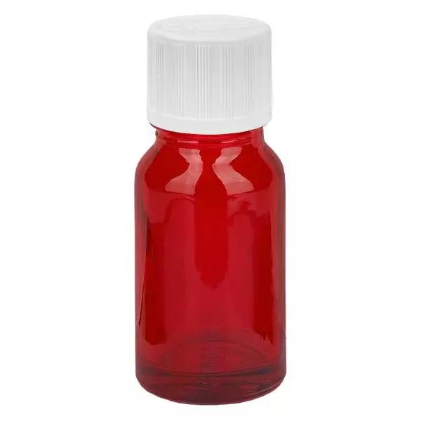 Frasco de 10 ml com 11 mm de tampa de rosca branca padrão inviolável RedLine UT18/10 Frasco de 10 ml com 11 mm de tampa de rosca branca padrão inviolável RedLine UT18/10