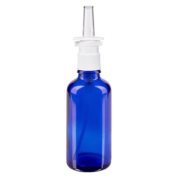Frasco de farmácia azul 50ml spray nasal branco padrão