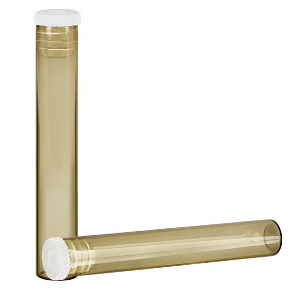 Tubo globular de vidro âmbar aprox. 1,8g Tubo globular de vidro âmbar aprox. 1,8g