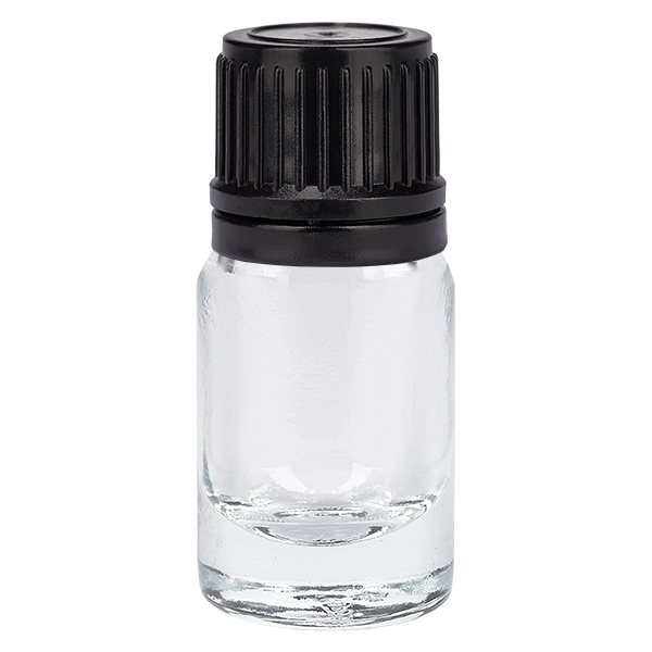 Frasco de 5 ml (glóbulo) 3mm anel de vazamento preto fecho padrão ClearLine UT18/5