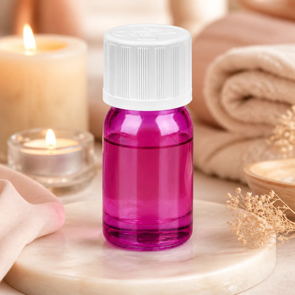 Frasco de vidro violeta de 5 ml com tampa de conta-gotas precisa para aromaterapia e bem-estar