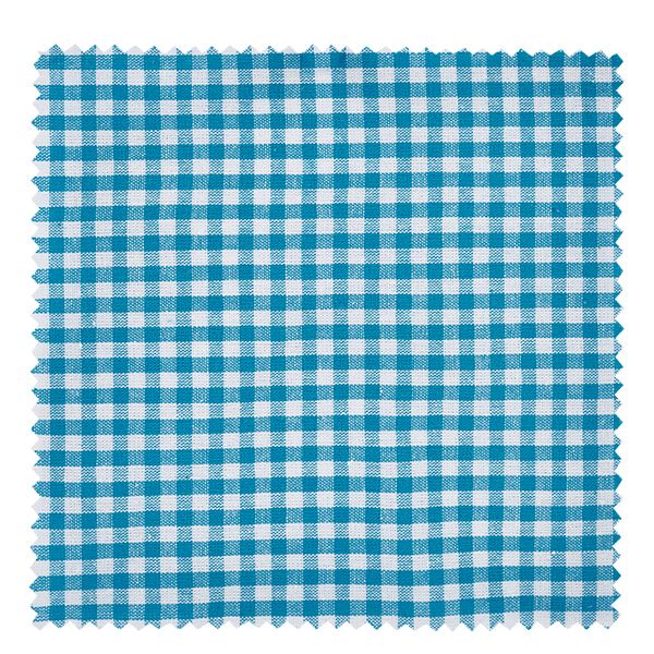 Guardanapo decorativo em tecido turquesa axadrezado quadrado de 15 cm Eckiges Stoff Schmuckdeckchen in türkis-weißem Karomuster 15cm für Einmachgläser und Marmeladengläser