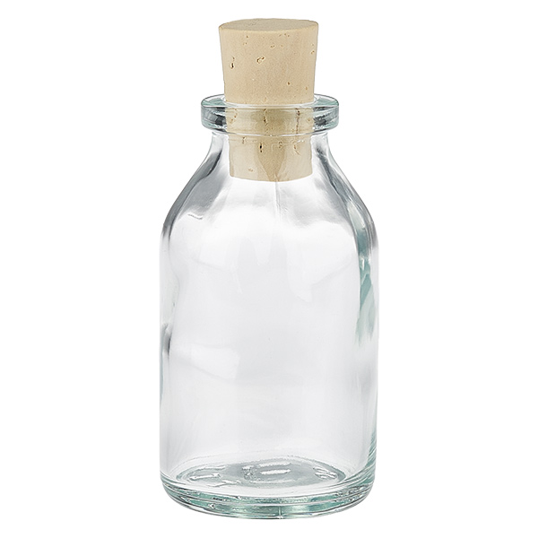 Frasco de vidro transparente 20ml com rolha 11/14mm