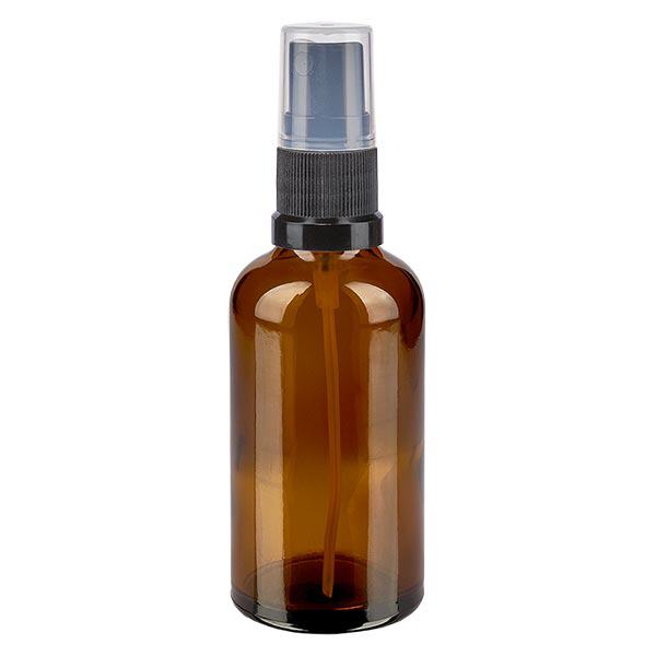 Frasco de farmácia castanho 50ml spray top preto Frasco de farmácia castanho 50ml spray top preto