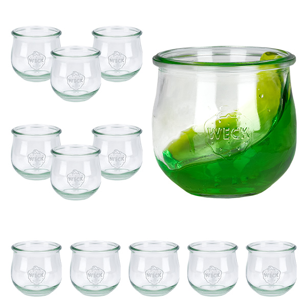 Conjunto de 12 frascos Weck frasco tulipa de 370ml Conjunto de 12 frascos Weck frasco tulipa de 370ml