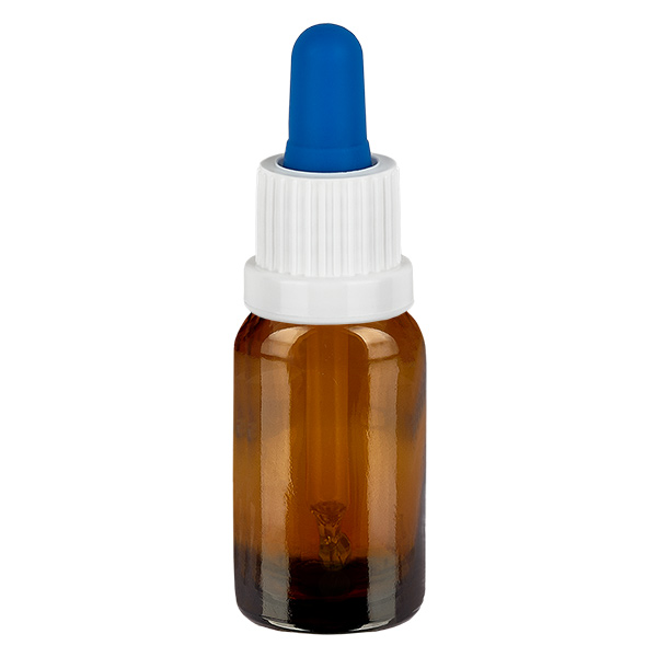 Frasco pipeta de 10 ml branco/azul com fecho inviolável BrownLine UT18/10