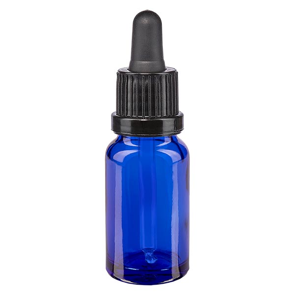 Frasco de farmácia azul 10ml pipeta preto/preto OV