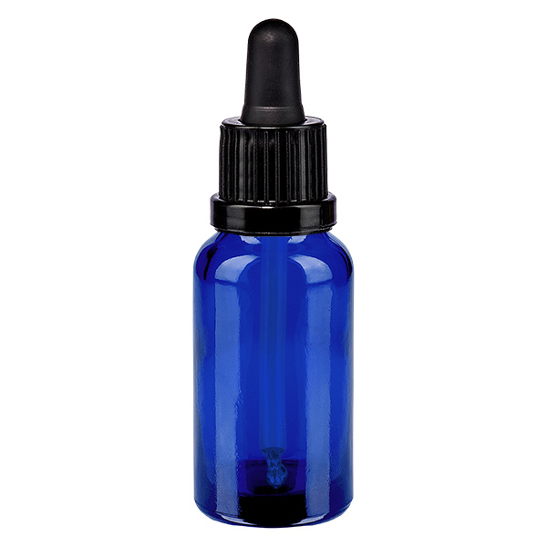 Frasco pipeta 20ml preto com fecho inviolável BlueLine UT18/20