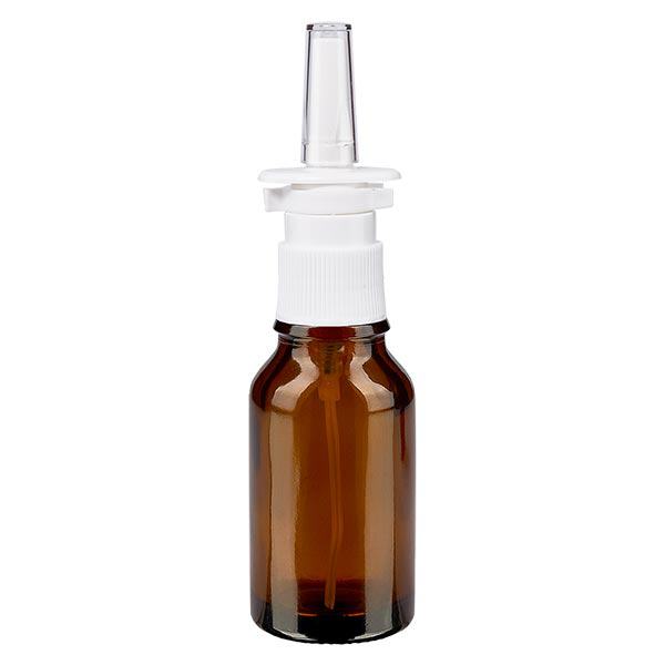 Frasco de farmácia castanho 30ml atomizador nasal branco standard Frasco de farmácia castanho 30ml atomizador nasal branco standard