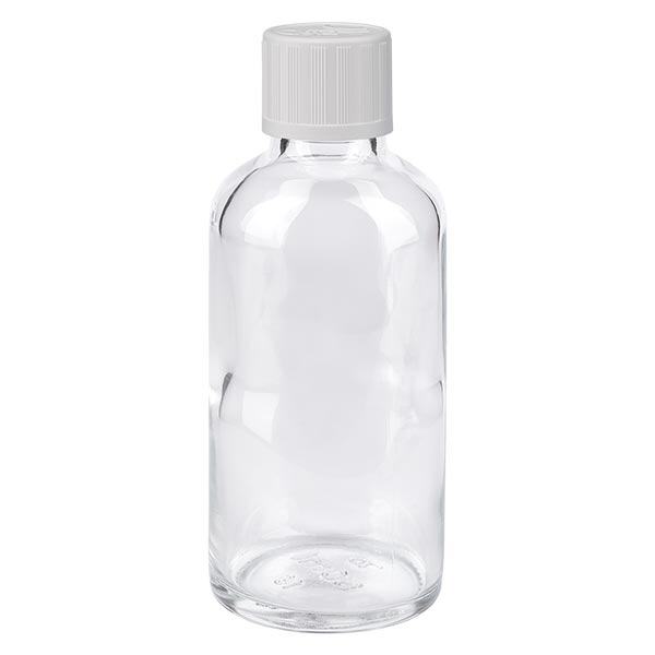 Frasco de farmácia transparente 50ml tampa de rosca branco padrão resistente a crianças Frasco de farmácia transparente 50ml tampa de rosca branco padrão resistente a crianças