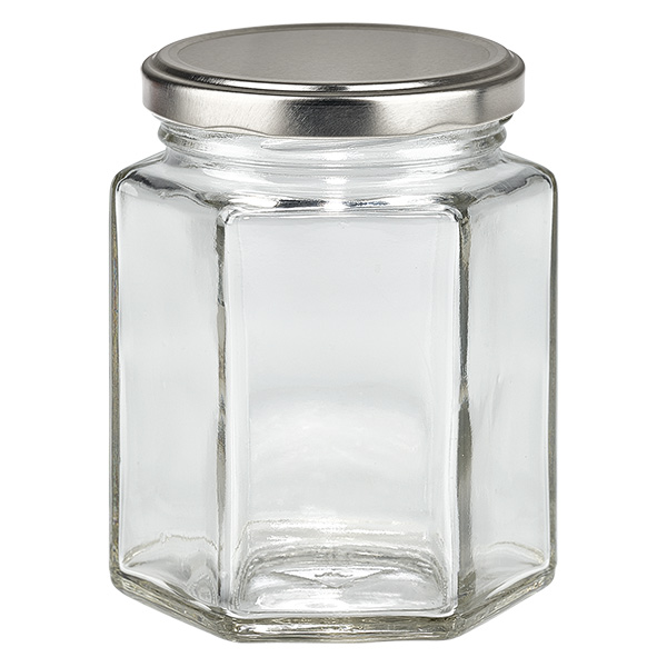 Frasco hexa de 196 ml com tampa BasicSeal prata UNiTWIST