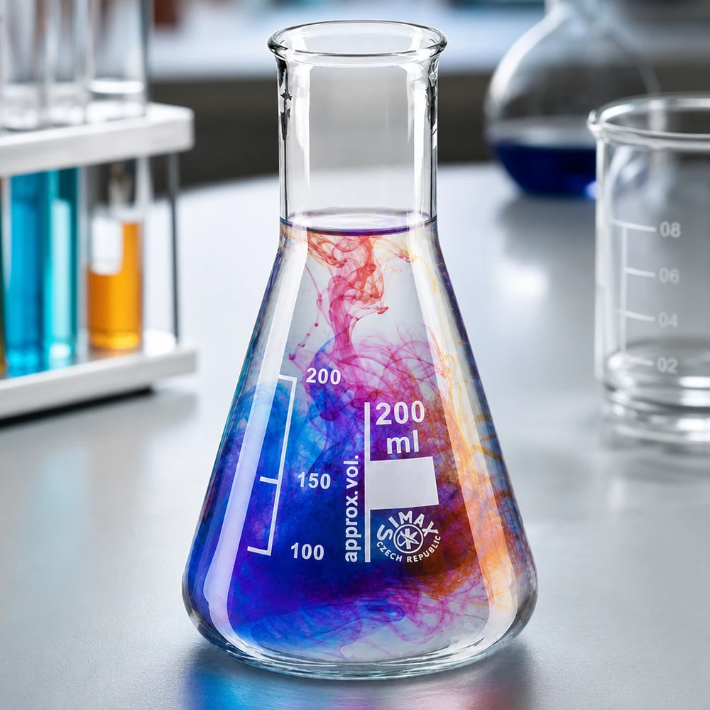 Erlenmeyer 200ml com gargalo estreito Erlenmeyer 200ml com gargalo estreito
