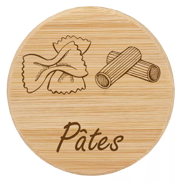 Advérbio em madeira "Pâtes" para WECK RR100 Advérbio em madeira "Pâtes" para WECK RR100