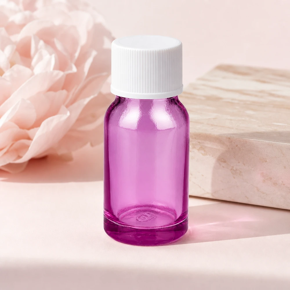 Frasco de 10 ml em vidro de alta qualidade da linha Purple Line com tampa resistente à corrosão